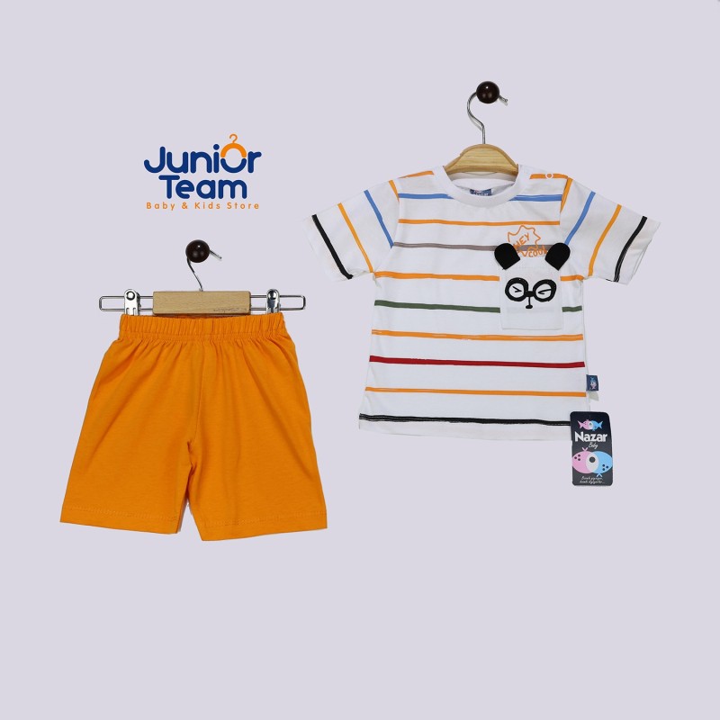 Çizgili Süprem Erkek Bebek Takım Turuncu