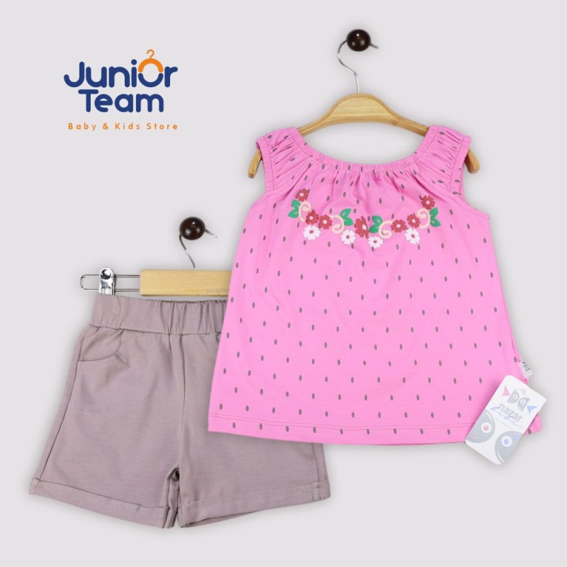 Çiçek Baskılı Kız Çocuk Takım Pembe