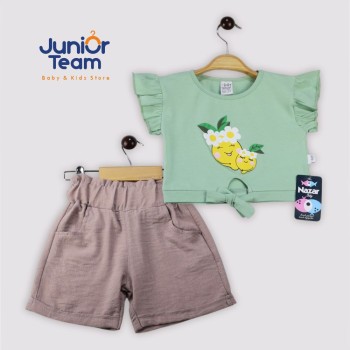 Limon Baskılı Kız Çocuk Takım Yeşil