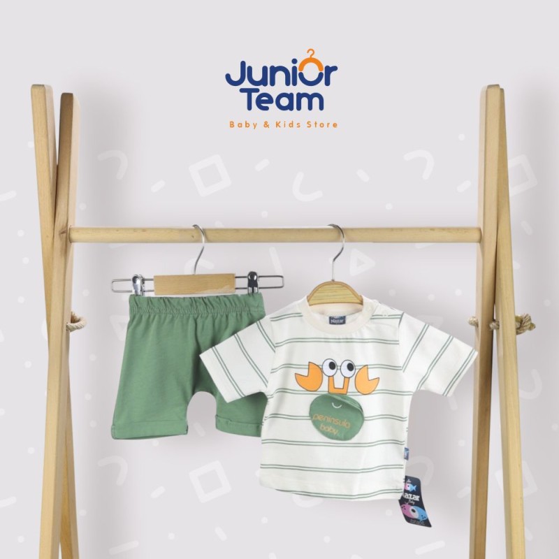 Yengeç Baskılı Erkek Bebek Takım Yeşil