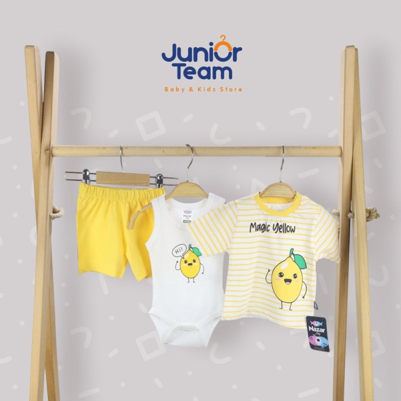 Meyve Baskılı Erkek Bebek Takım Sarı