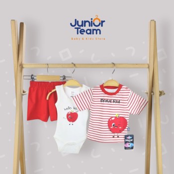 Meyve Baskılı Erkek Bebek Takım Kırmızı