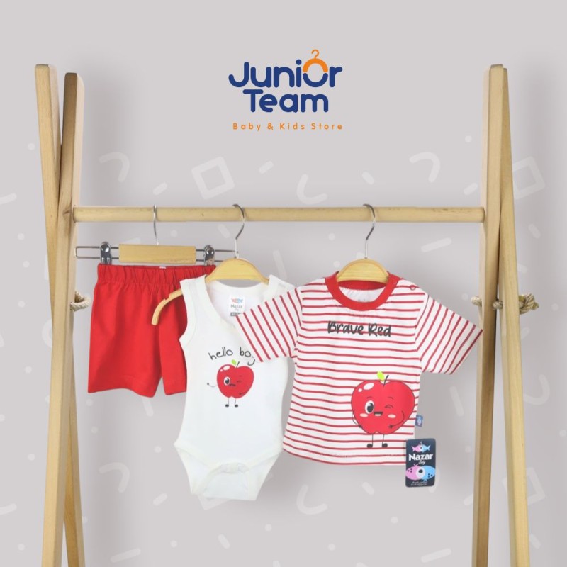 Meyve Baskılı Erkek Bebek Takım Kırmızı