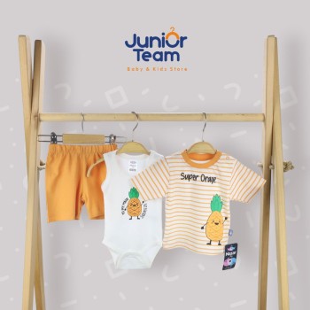 Meyve Baskılı Erkek Bebek Takım Turuncu