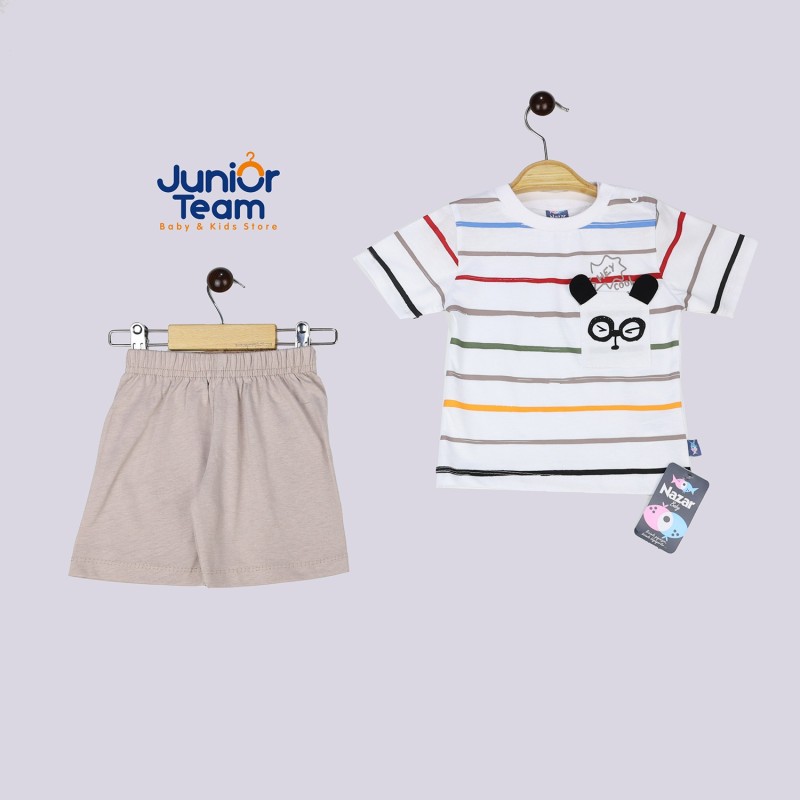 Çizgili Süprem Erkek Bebek Takım Vizon