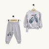 Nazar Bebe 25797 bisiklet baskılı bebek takım gri