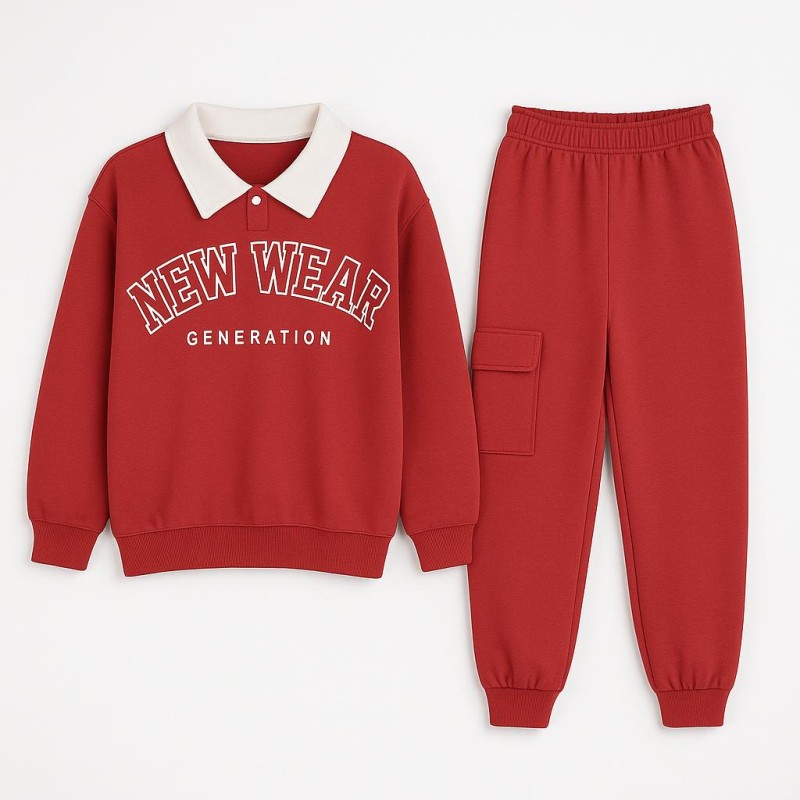 Nazar 25793 7-10 Yaş Erkek Takım Kırmızı