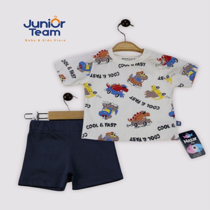 Araba Baskılı Erkek Bebek Takım Siyah