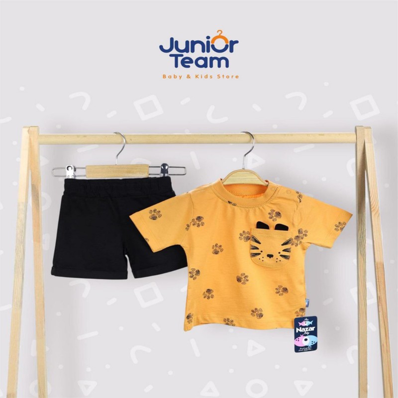 Cepli Aslan Pati  Baskılı Erkek Bebek Takım Turuncu