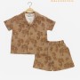 Safari Baskılı Erkek Çocuk Takım Kahve