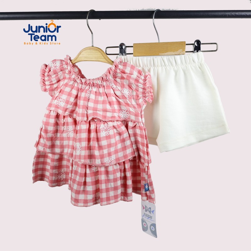 Ekose Desenli Viskon Kız Bebek Takım Kırmızı